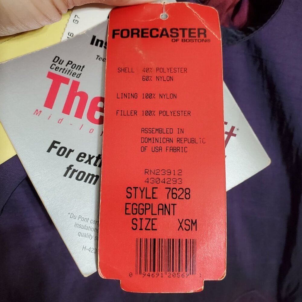 Forecaster Of Boston Winter Coat Womans XS Thermoloft Insulated Eggplant Nylon - Picture 6 of 11
